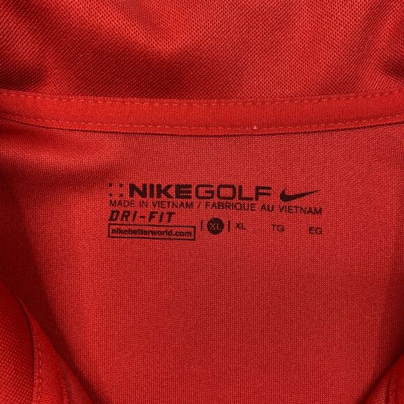Nike Golf Shirt Mens XL Extra Large Red Gray Performance Dri Fit Polo - Picture 4 of 11